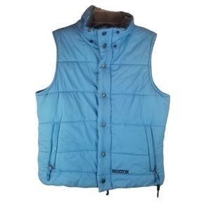 BURTON LIGHT BLUE WINTER VEST WITH HOOD. SIZE M